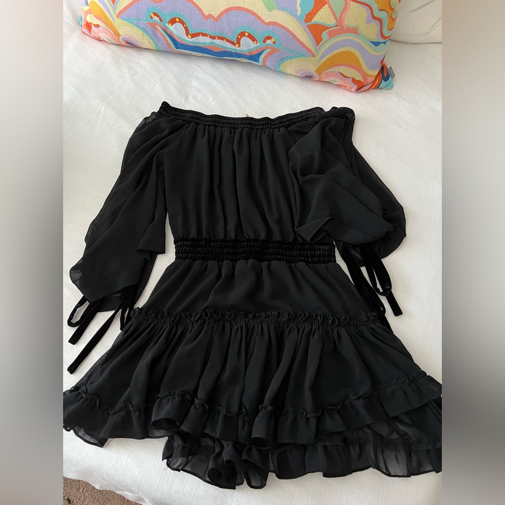 Black MISA off the shoulder dress